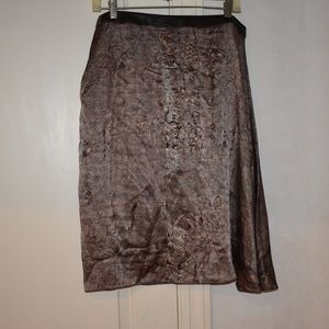Snake Patterned Skirt with Side Pleat